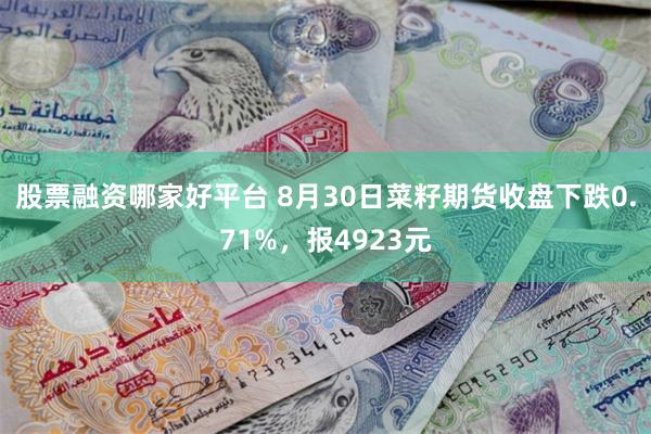 股票融资哪家好平台 8月30日菜籽期货收盘下跌0.71%，报4923元