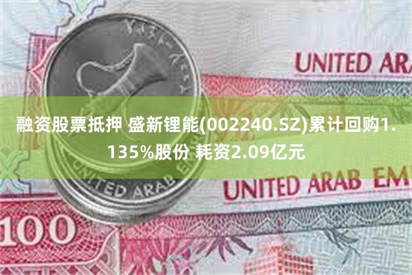 融资股票抵押 盛新锂能(002240.SZ)累计回购1.135%股份 耗资2.09亿元