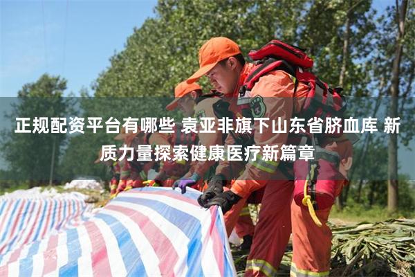 正规配资平台有哪些 袁亚非旗下山东省脐血库 新质力量探索健康医疗新篇章